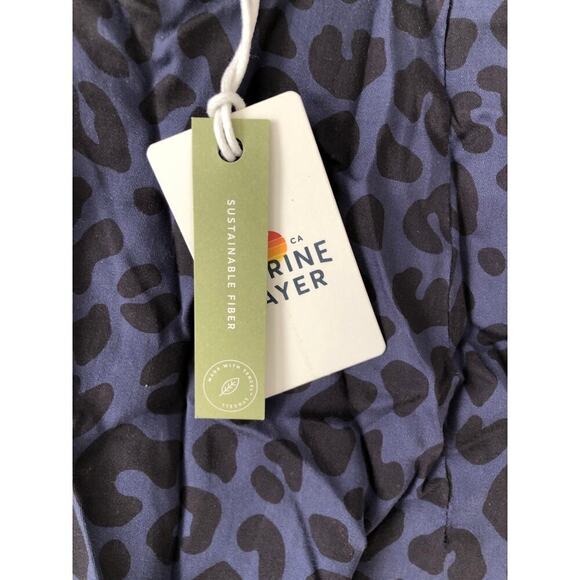 Marine Layer Ryan Skirt Side Slit Slip Midi Cheetah Animal Print Blue NWT Size 2 - Picture 6 of 10